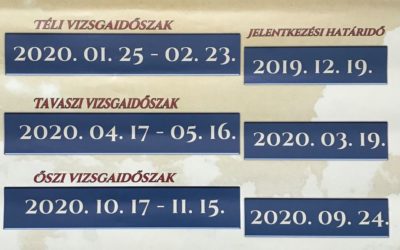 DExam vizsganaptár 2020